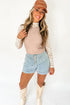 Floral Lace Patchwork Long Sleeve High Neck Slim Top